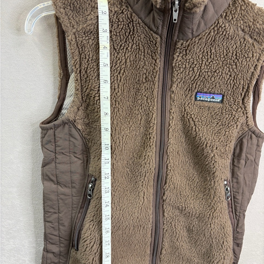Patagonia Sherpa Fleece Vest Brown Full Zip Cozy Women’s Small - Picture 2 of 6